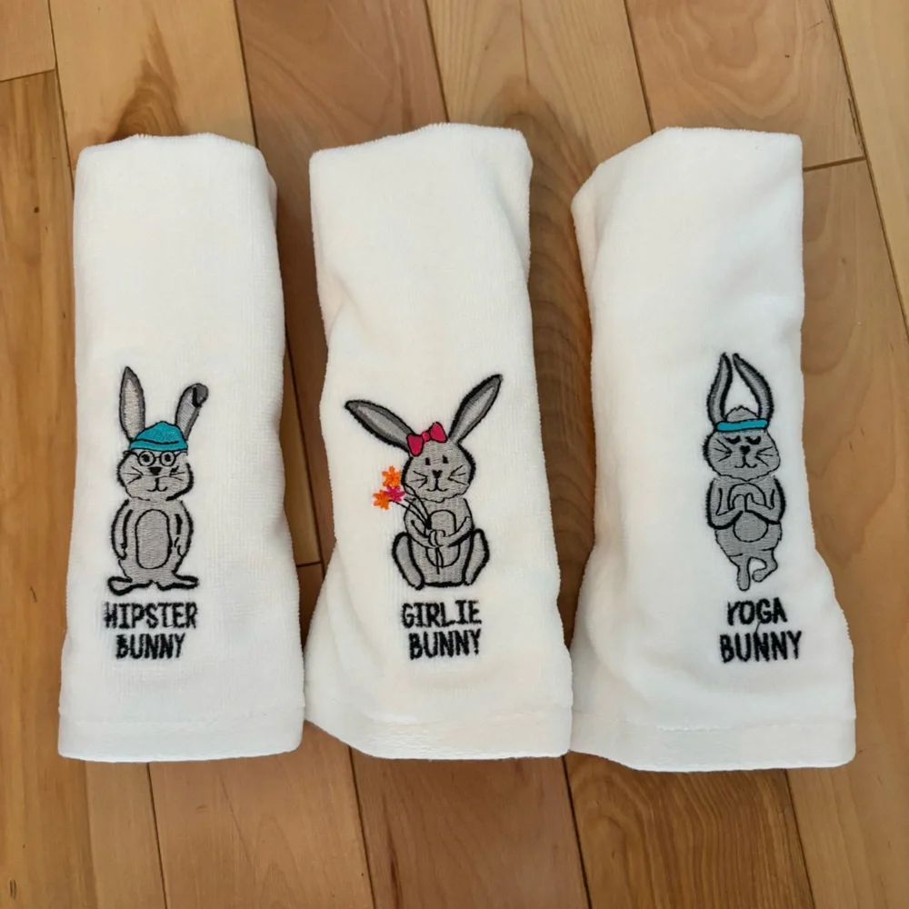 Artistic Accents Easter Bunny Tip Towels Set of 3